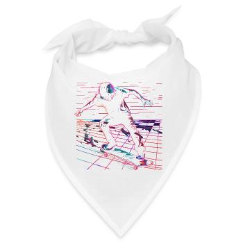 Skateboarder Vaporwave - Bandana - Weiß - Vorne