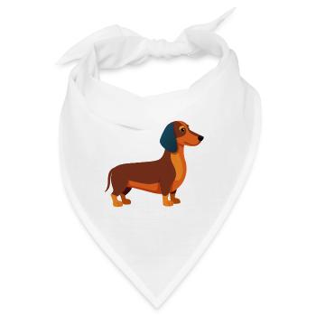 Dackel - Bandana - Weiß - Vorne