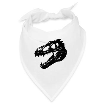 T. Rex-Dinosaurier-Schädelfossil - Bandana - Weiß - Vorne