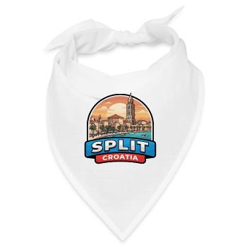 Split Kroatien Reiseabzeichen Diokletians Palast - Bandana - Weiß - Vorne