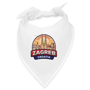 Zagreb Kroatien Reiseabzeichen St. Marks-Kirche Geschenk - Bandana - Weiß - Vorne