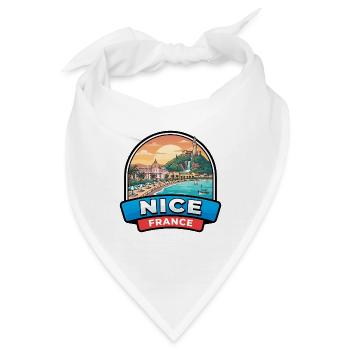 Schönes Frankreich-Reiseabzeichen Französische Riviera-Strandgeschenk - Bandana - Weiß - Vorne