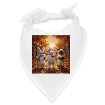 Fluffy Love Herbstfreunde Kuscheltiertrio - Bandana - Weiß - Vorne