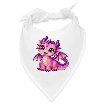 Kawaii Pink Dragon - Bandana - Weiß - Vorne