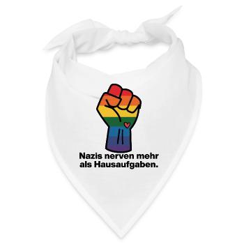 NAZIS NERVEN MEHR ALS HAUSAUFGABEN, SCHÜLER, NONZS - Bandana - Weiß - Vorne