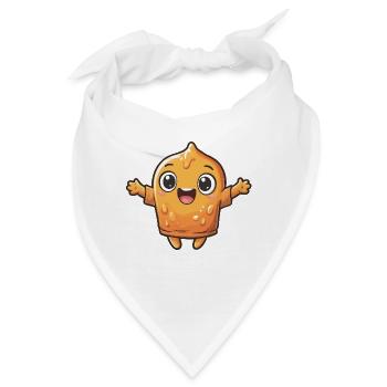 Fröhliche Orangene Blob-Figur - Bandana - Weiß - Vorne