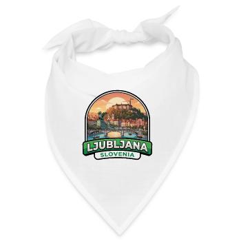 Ljubljana Slowenien Reiseabzeichen Drachenburg Geschenk - Bandana - Weiß - Vorne