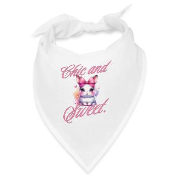 Chic And Sweet Hase Schleife Kaninchen Niedlich - Bandana - Weiß - Vorne