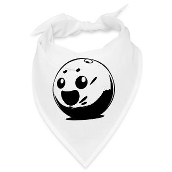 Cartoon Bowlingkugel - Bandana - Weiß - Vorne
