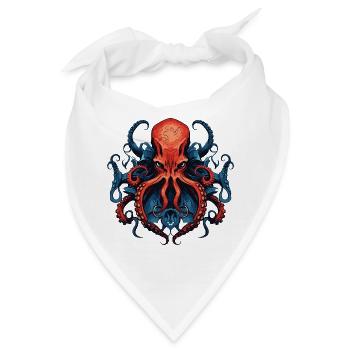 Oktopus Krake Bunt Illustration - Bandana - Weiß - Vorne