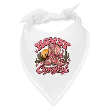 Vintage-rosa Howdy Lady Cowboy-Stiefel - Bandana - Weiß - Vorne