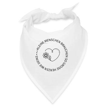 Kleine Menschen, große Herzen – Danke - Bandana - Weiß - Vorne