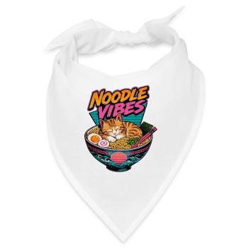 Noodle Vibes Ramen Katze 80er Cyberpunk Kawaii - Bandana - Weiß - Vorne