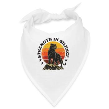 Retro Panther - Strength in Silence - Bandana - Weiß - Vorne
