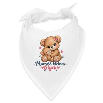 Mamas Kleines Glück Kuschelbär - Bandana - Weiß - Vorne
