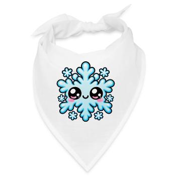 Kawaii Schneeflocke mit gefrorenem Lächeln - Bandana - Weiß - Vorne
