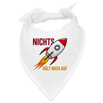 Nichts Hält Mich Auf Raketenmotiv - Bandana - Weiß - Vorne
