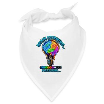 Neon Gehirnstorm Verarbeitung - Bandana - Weiß - Vorne