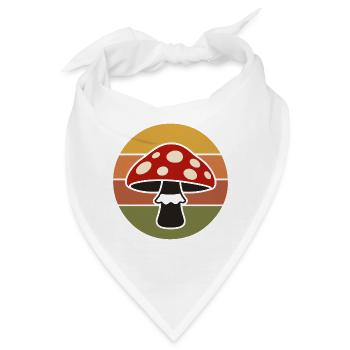 Retro Mushroom Vintage Sunset - Bandana - Weiß - Vorne