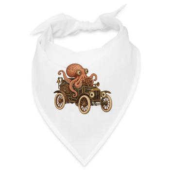 Oktopus Steampunk Auto Abenteuer - Bandana - Weiß - Vorne