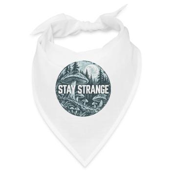 Stay Strange Waldpilz Motiv - Bandana - Weiß - Vorne