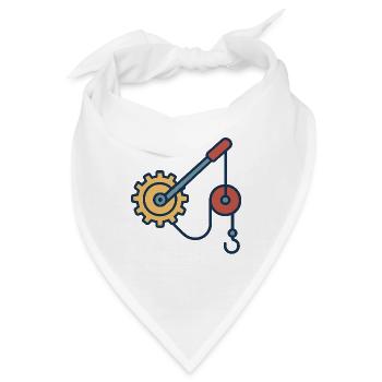 Mechanik als technische Illustration. - Bandana - Weiß - Vorne