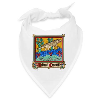 Mittelalterliches Krokodil - Bandana - Weiß - Vorne