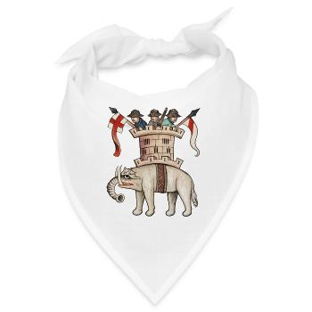 Mittelalterlicher Kriegselefant – Speculum humanae Sal - Bandana - Weiß - Vorne