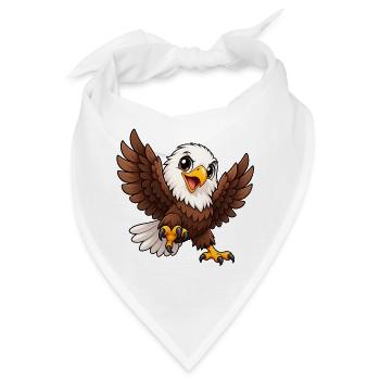 Weißkopfseeadler Kawaii Style – Süßer Adler - Bandana - Weiß - Vorne