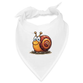 Fröhlicher Schnirkelschnecke Cartoon - Bandana - Weiß - Vorne