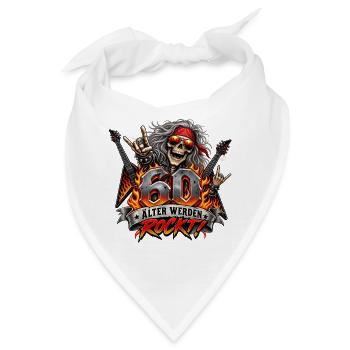 60.Geburtstag, Rock,   Älter Werden Rockt  - Bandana - Weiß - Vorne