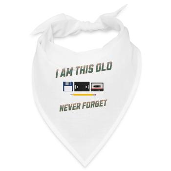 I'm This Old Never Forget Retro Design - Bandana - Weiß - Vorne