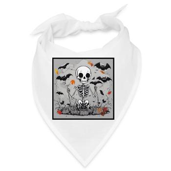 Skelett - Bandana - Weiß - Vorne