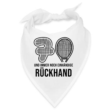 70 und immer noch einhändige Rückhand Tennis - Bandana - Weiß - Vorne