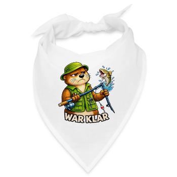 Lustiges Angler Motiv – Angeln & Fischer Geschenk - Bandana - Weiß - Vorne