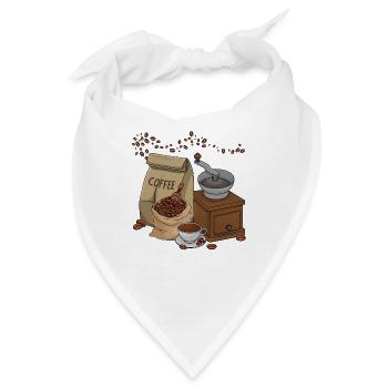 Kaffee - Bandana - Weiß - Vorne