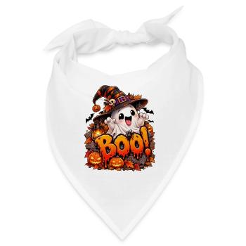 Boo Halloween Geist mit Kürbissen - Bandana - Weiß - Vorne