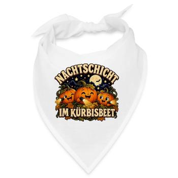Nachtschicht im Kürbisbeet  Halloween Design Motiv - Bandana - Weiß - Vorne