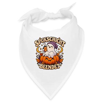 Spukschicht beendet Lustiges Cozy Halloween Design - Bandana - Weiß - Vorne