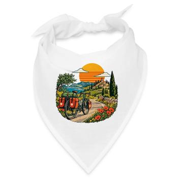 Sonnenuntergangs Radreise am Meer - Bandana - Weiß - Vorne