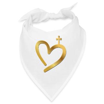 Verehrungskreuz Herz - Bandana - Weiß - Vorne