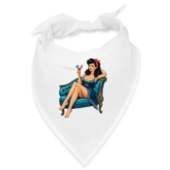 Rockabella Pin-Up: Chaiselongue Retro Style - Bandana - Weiß - Vorne