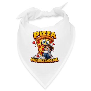 Lustige Pizza versteht mich - Bandana - Weiß - Vorne