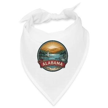 Alabama Vintage Reiseabzeichen Souvenir-Geschenk - Bandana - Weiß - Vorne