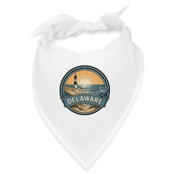 Delaware Cape Henlopen Retro-Reiseabzeichen - Bandana - Weiß - Vorne
