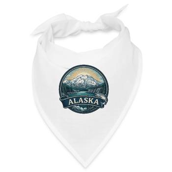 Alaska Denali Mountain Vintage-Reisegeschenk - Bandana - Weiß - Vorne