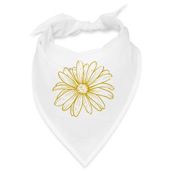 Golden Daisy – Minimalistische Blumenkunst - Bandana - Weiß - Vorne