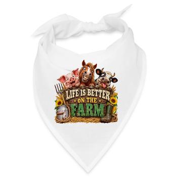 Leben Besser Auf Dem Hof - Bandana - Weiß - Vorne
