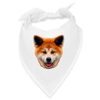 akita inu-Gesicht Illustration - Bandana - Weiß - Vorne