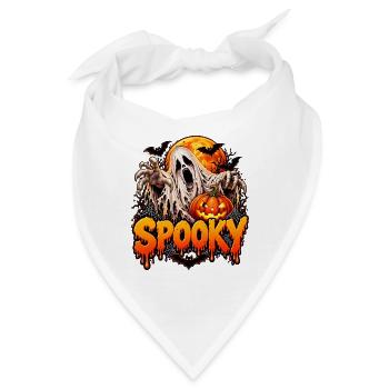 Spooky Halloween Geist mit Kürbis - Bandana - Weiß - Vorne